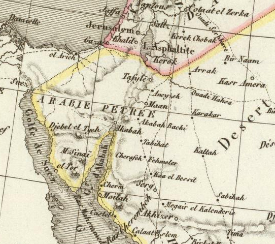 A map of Arabia from the Atlas universel de geographie ancienne et moderne which was published in 1833